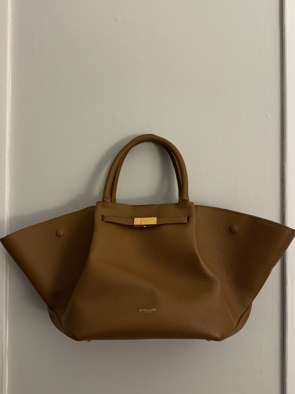 DeMellier Brown Leather Tote with Gold Hardware